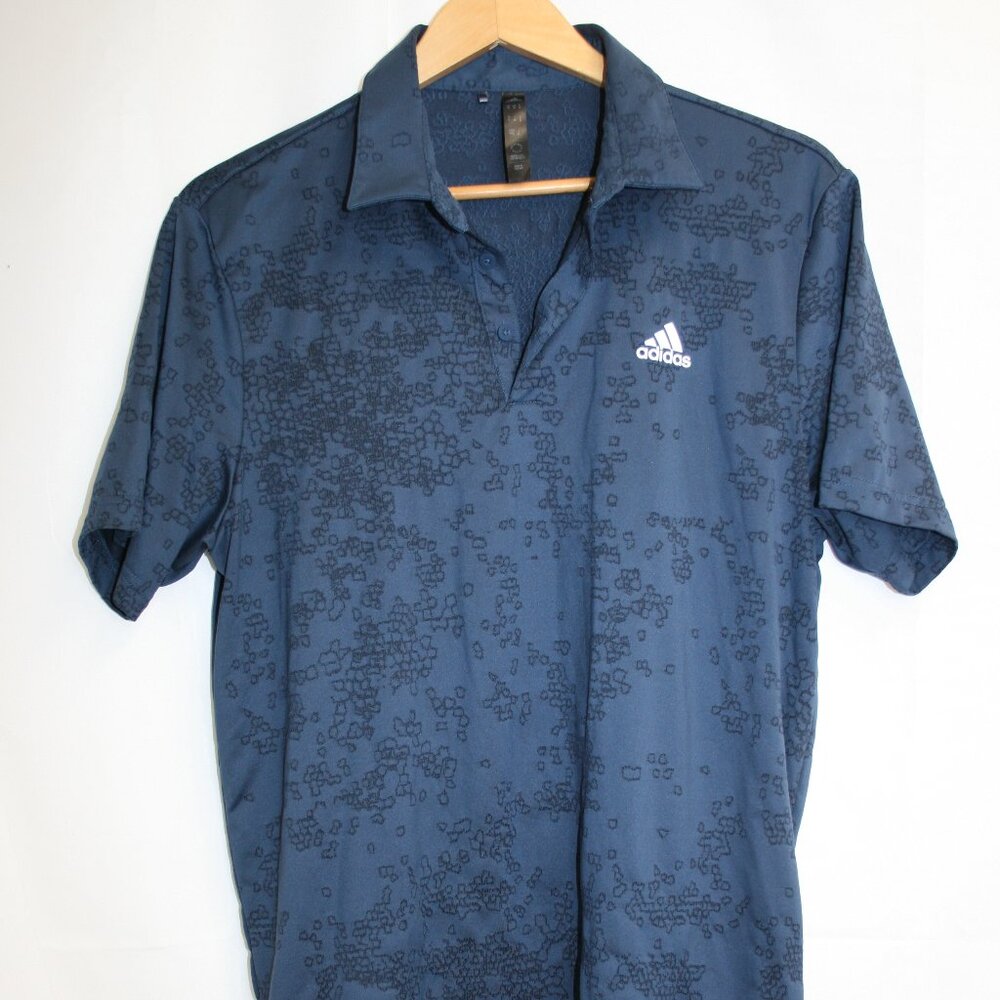 Adidas Jacquard Short Sleeve Polo Shirt SZ Medium